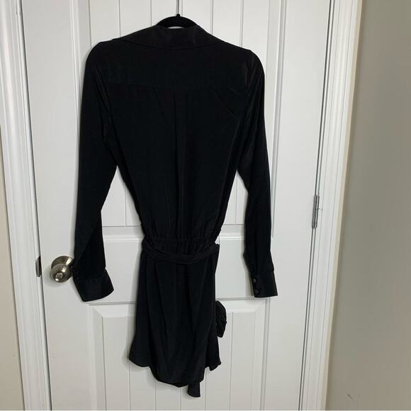 Haute Hippie black‎ silk long sleeves belted mini dress size small - Picture 8 of 12